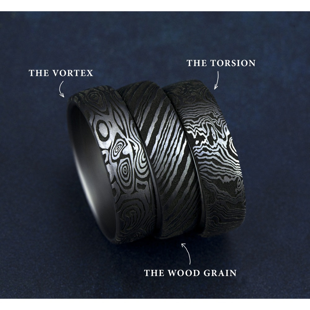 The Torsion Men's Wedding Band in Grey Tantalum - 6.5mm Width by Tantalum