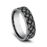 The Trellis Men's Wedding Band in Grey Tantalum - 7mm Width by Tantalum