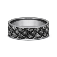 The Trellis Men's Wedding Band in Grey Tantalum - 7mm Width by Tantalum