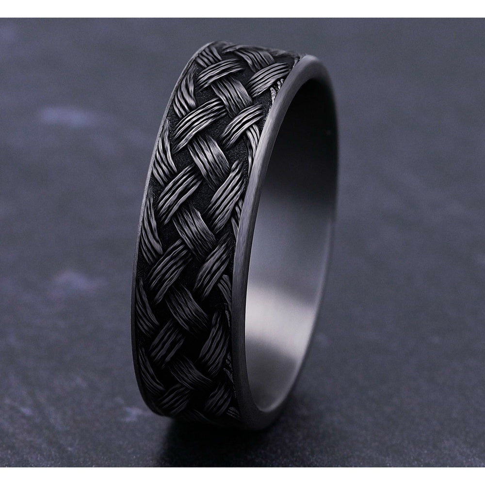 The Trellis Men's Wedding Band in Grey Tantalum - 7mm Width by Tantalum