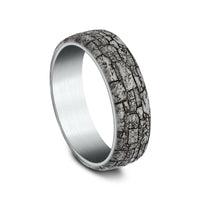 The Troy Men's Wedding Band in 14K White Gold and Grey Tantalum - 6.5mm Width by Ammara Stone