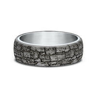The Troy Men's Wedding Band in 14K White Gold and Grey Tantalum - 6.5mm Width by Ammara Stone