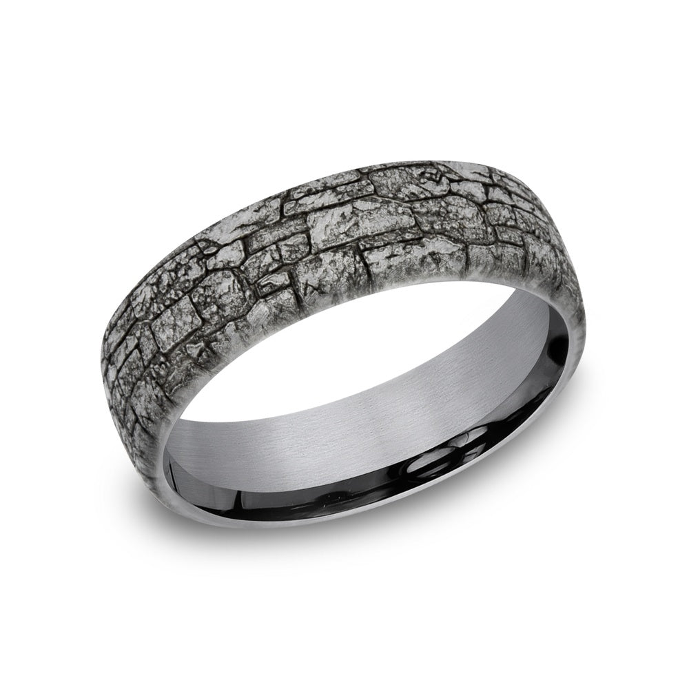 The Troy Men's Wedding Band in Grey Tantalum - 6.5mm Width by Tantalum