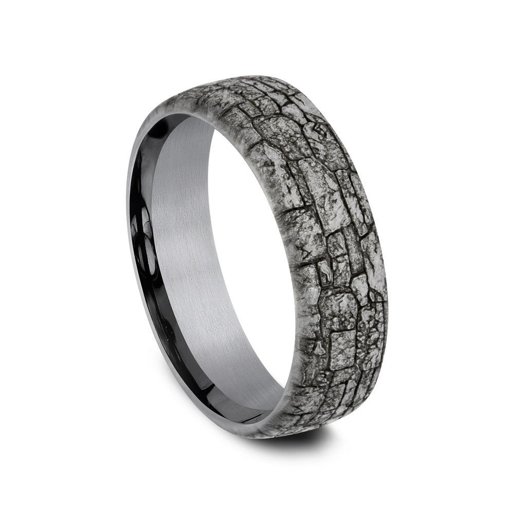 The Troy Men's Wedding Band in Grey Tantalum - 6.5mm Width by Tantalum