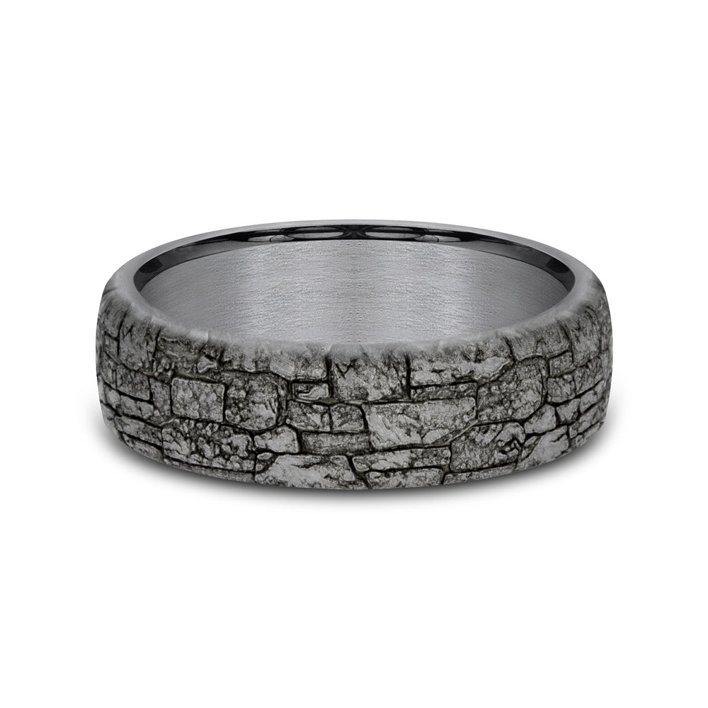 The Troy Men's Wedding Band in Grey Tantalum - 6.5mm Width by Tantalum