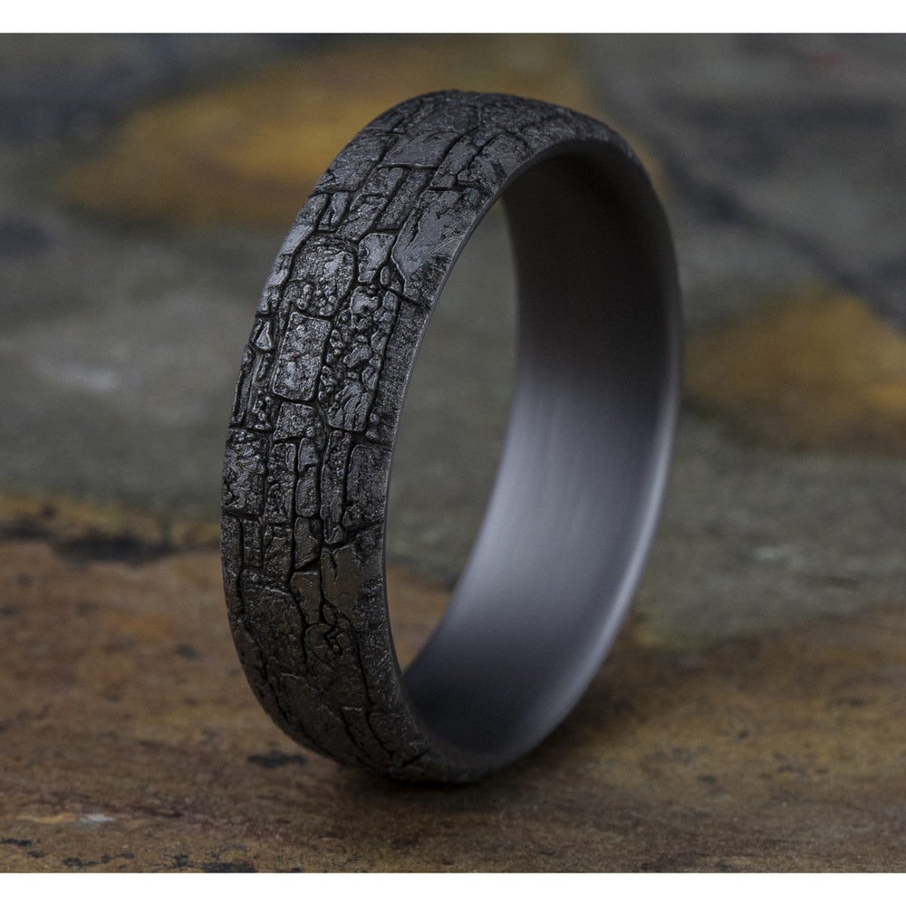 The Troy Men's Wedding Band in Grey Tantalum - 6.5mm Width by Tantalum