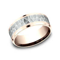 The Turner Men's Wedding Band in 14K Rose and White Gold - 8mm Width by Benchmark