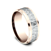 The Turner Men's Wedding Band in 14K Rose and White Gold - 8mm Width by Benchmark