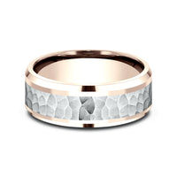 The Turner Men's Wedding Band in 14K Rose and White Gold - 8mm Width by Benchmark