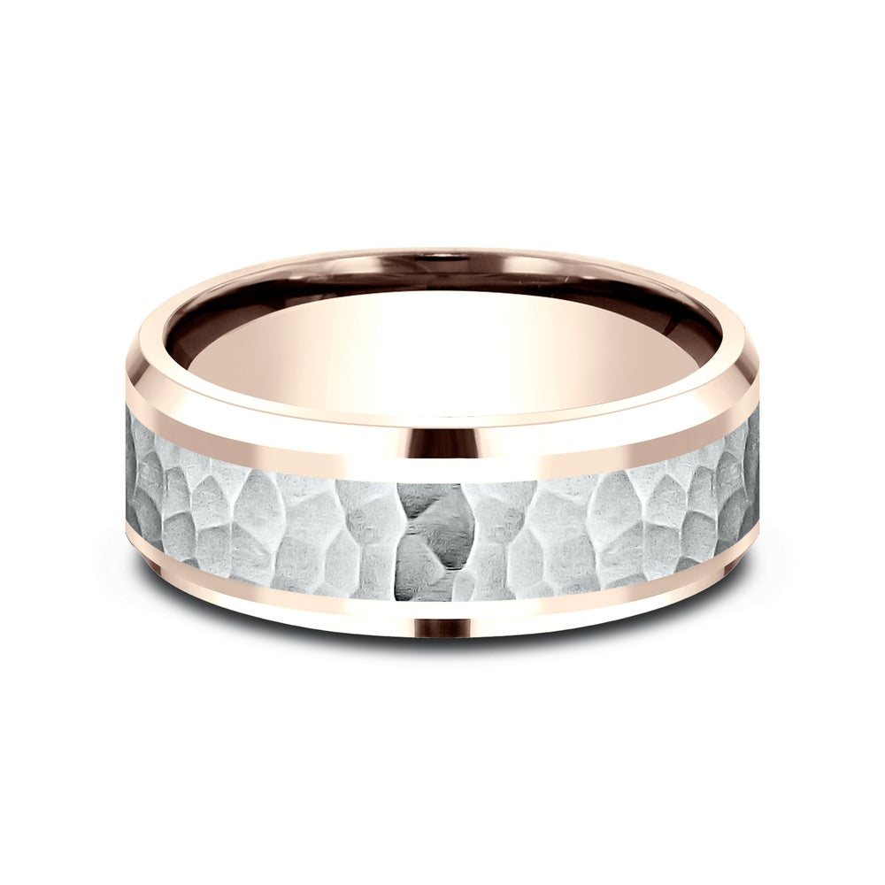 The Turner Men's Wedding Band in 14K Rose and White Gold - 8mm Width by Benchmark