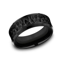 The Turner Men's Wedding Band in Black Titanium - 8mm Width by Forge