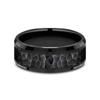 The Turner Men's Wedding Band in Black Titanium - 8mm Width by Forge
