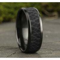 The Turner Men's Wedding Band in Black Titanium - 8mm Width by Forge