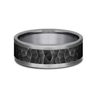 The Turner Men's Wedding Band in Grey Tantalum and Black Titanium - 8mm Width by Tantalum