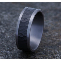 The Turner Men's Wedding Band in Grey Tantalum and Black Titanium - 8mm Width by Tantalum