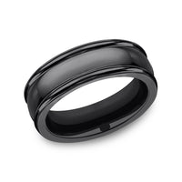 The Uniform Men's Wedding Band in Black Titanium - 7.5mm Width by Forge