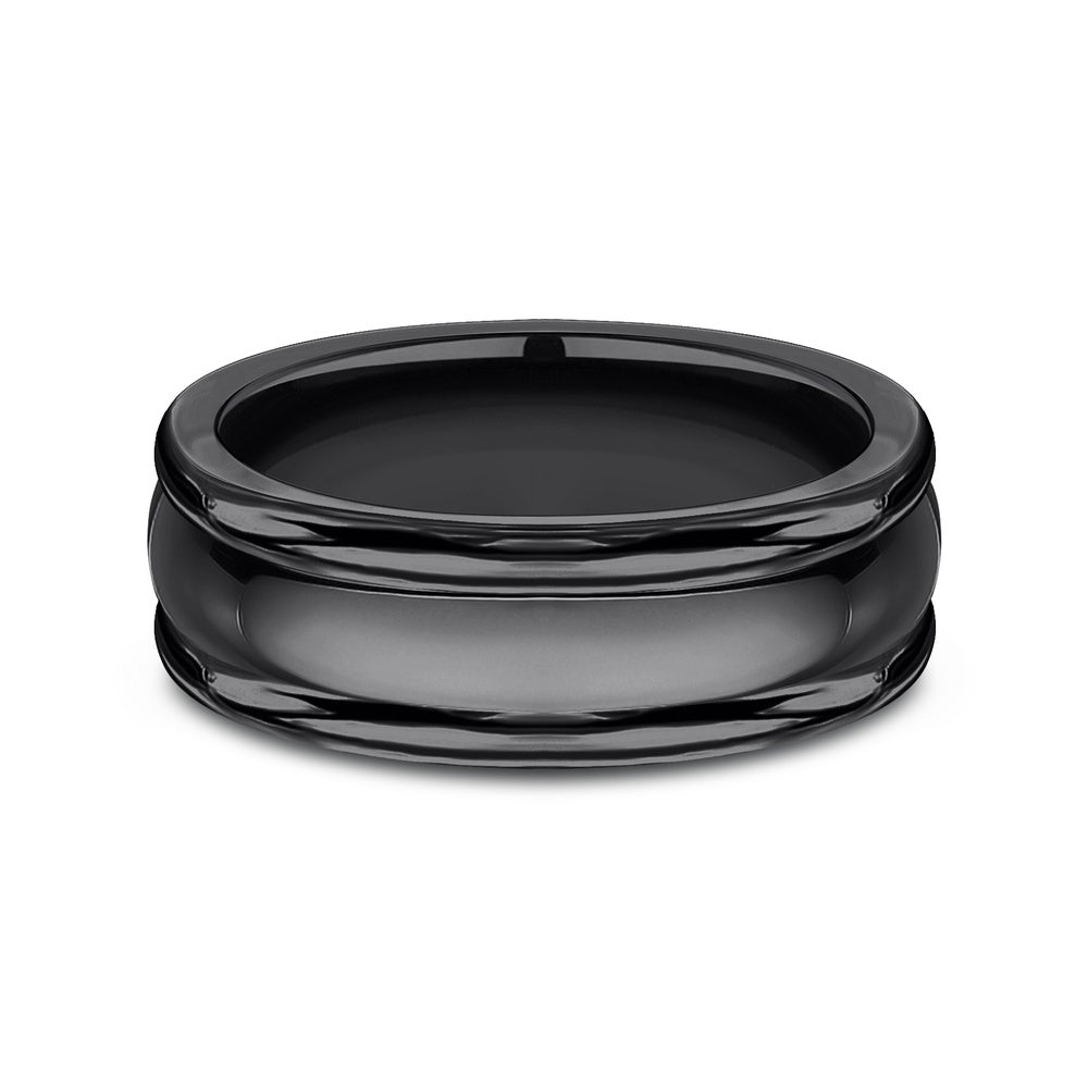 The Uniform Men's Wedding Band in Black Titanium - 7.5mm Width by Forge