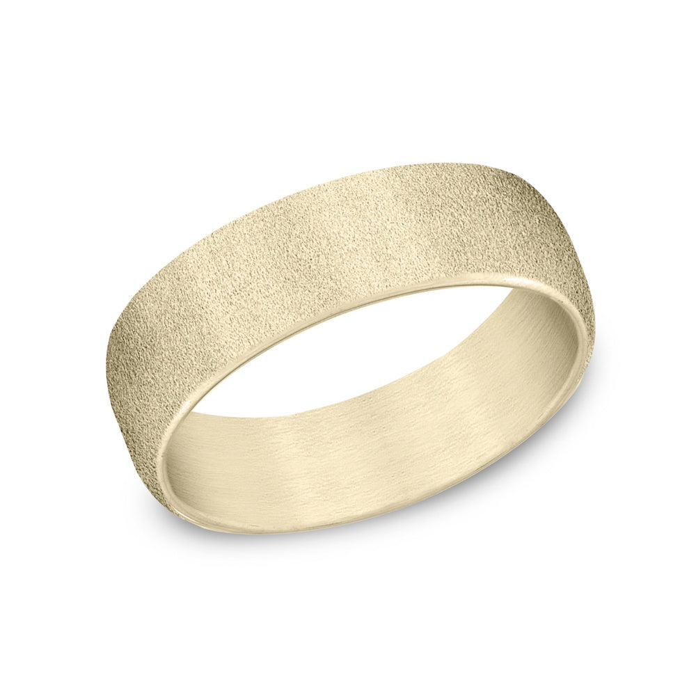 The Vale Men's Wedding Band in 14K Yellow Gold - 6.5mm Width by Benchmark