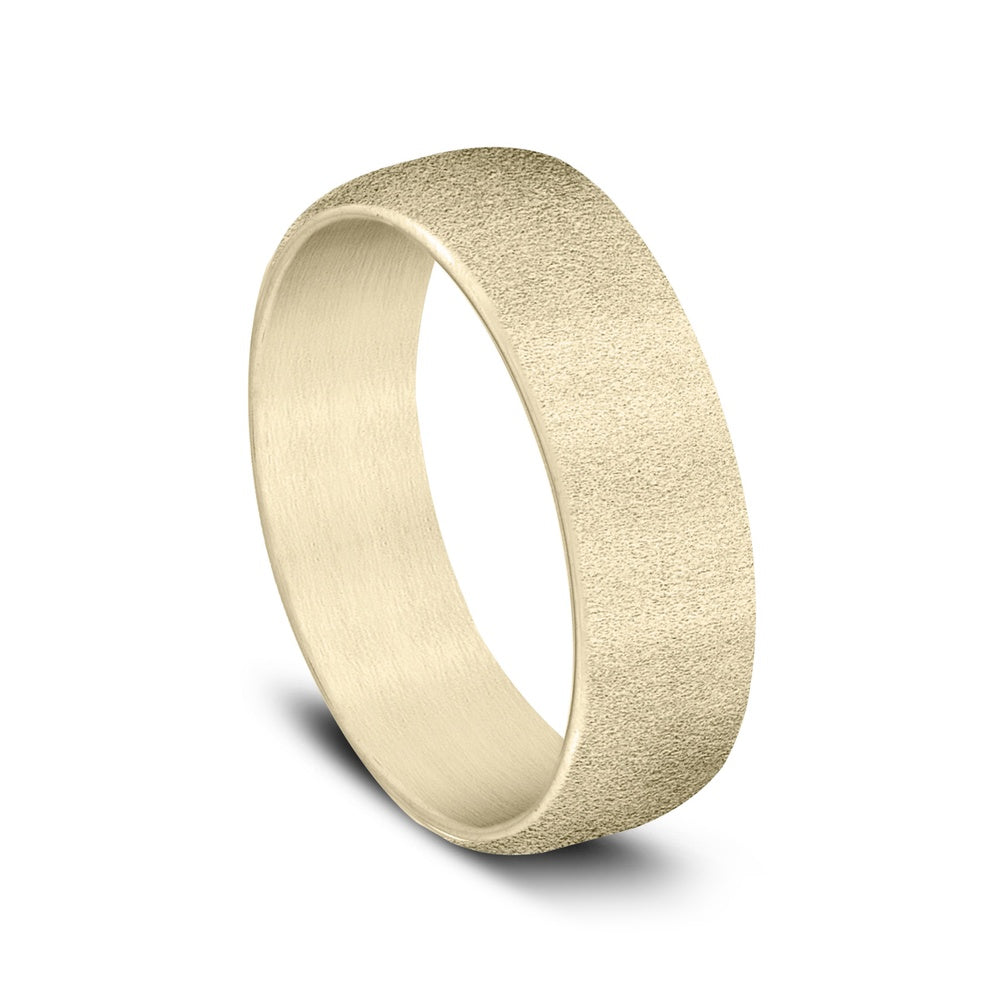 The Vale Men's Wedding Band in 14K Yellow Gold - 6.5mm Width by Benchmark