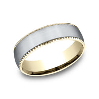 The Valor Men's Wedding Band in 14K Yellow and White Gold - 6.5mm Width by Benchmark