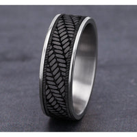 The Vanguard Men's Wedding Band in 14K White Gold and Grey Tantalum - 7.5mm Width by Ammara Stone