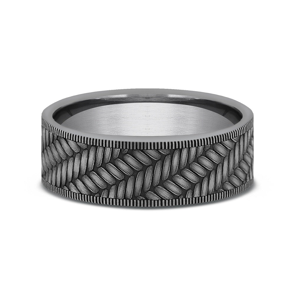 The Vanguard Men's Wedding Band in Grey Tantalum - 7mm Width by Tantalum