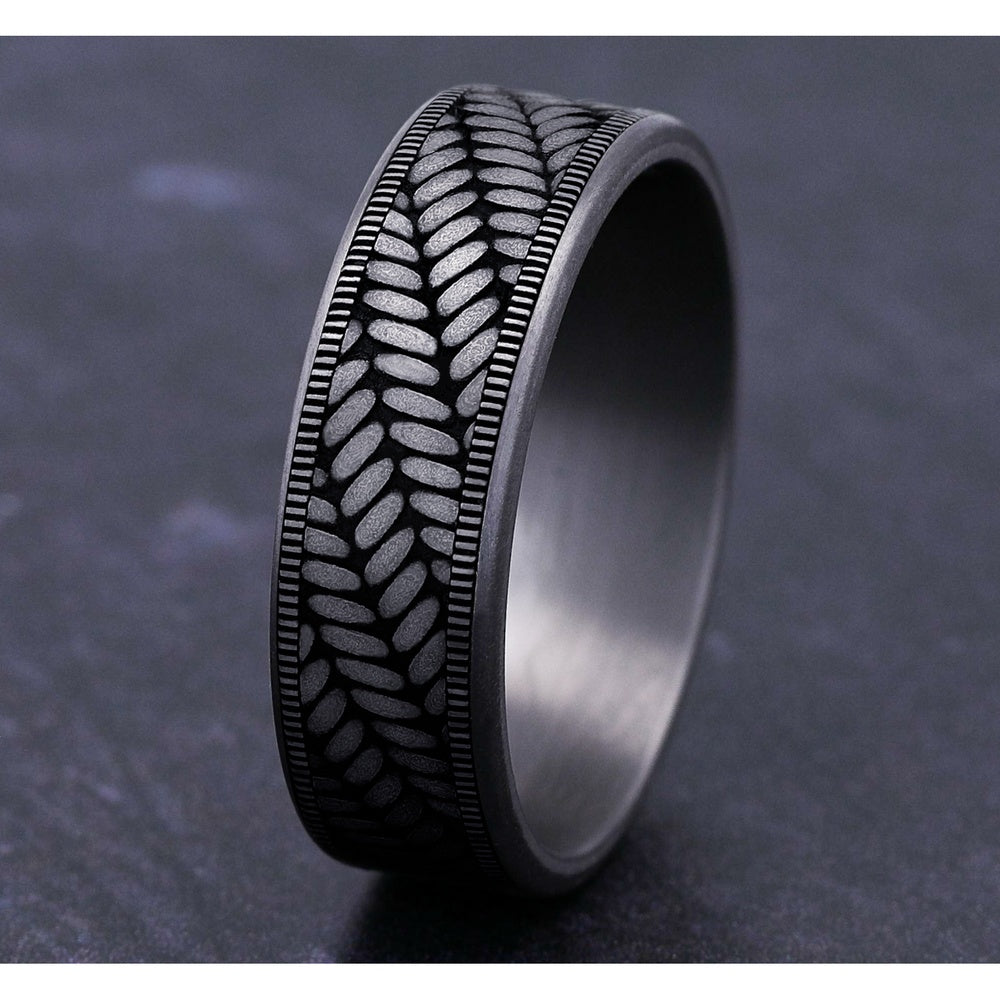 The Vanguard Men's Wedding Band in Grey Tantalum - 7mm Width by Tantalum