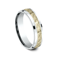 The Vesuvius Men's Wedding Band in 14K White and Yellow Gold - 6mm Width by Benchmark
