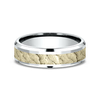 The Vesuvius Men's Wedding Band in 14K White and Yellow Gold - 6mm Width by Benchmark