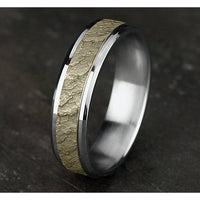 The Vesuvius Men's Wedding Band in 14K White and Yellow Gold - 6mm Width by Benchmark