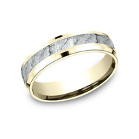 The Vesuvius Men's Wedding Band in 14K Yellow and White Gold - 6mm Width by Benchmark