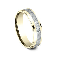 The Vesuvius Men's Wedding Band in 14K Yellow and White Gold - 6mm Width by Benchmark