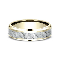 The Vesuvius Men's Wedding Band in 14K Yellow and White Gold - 6mm Width by Benchmark