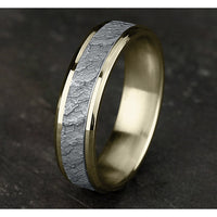 The Vesuvius Men's Wedding Band in 14K Yellow and White Gold - 6mm Width by Benchmark