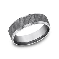 The Vesuvius Men's Wedding Band in Grey Tantalum - 7mm Width by Tantalum