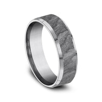 The Vesuvius Men's Wedding Band in Grey Tantalum - 7mm Width by Tantalum