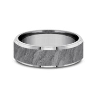 The Vesuvius Men's Wedding Band in Grey Tantalum - 7mm Width by Tantalum