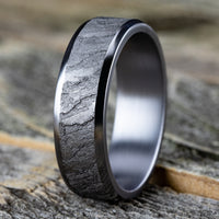 The Vesuvius Men's Wedding Band in Grey Tantalum - 7mm Width by Tantalum