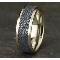 The Vienna Men's Wedding Band in 14K Yellow and White Gold - 8mm Width by Benchmark