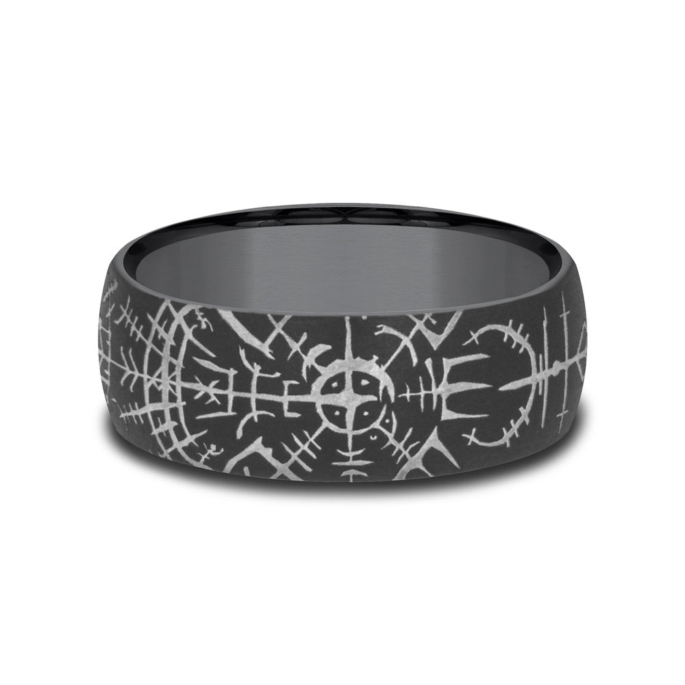 The Viking Men's Wedding Band in Tantalum - 8mm Width by Tantalum