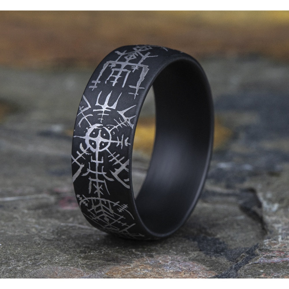 The Viking Men's Wedding Band in Tantalum - 8mm Width by Tantalum