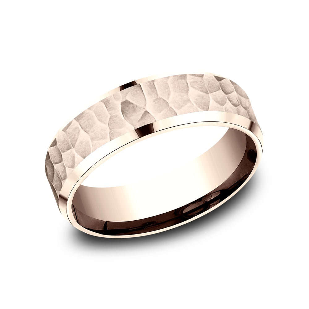 The Villa Men's Wedding Band in 14K Rose Gold - 7mm by Benchmark
