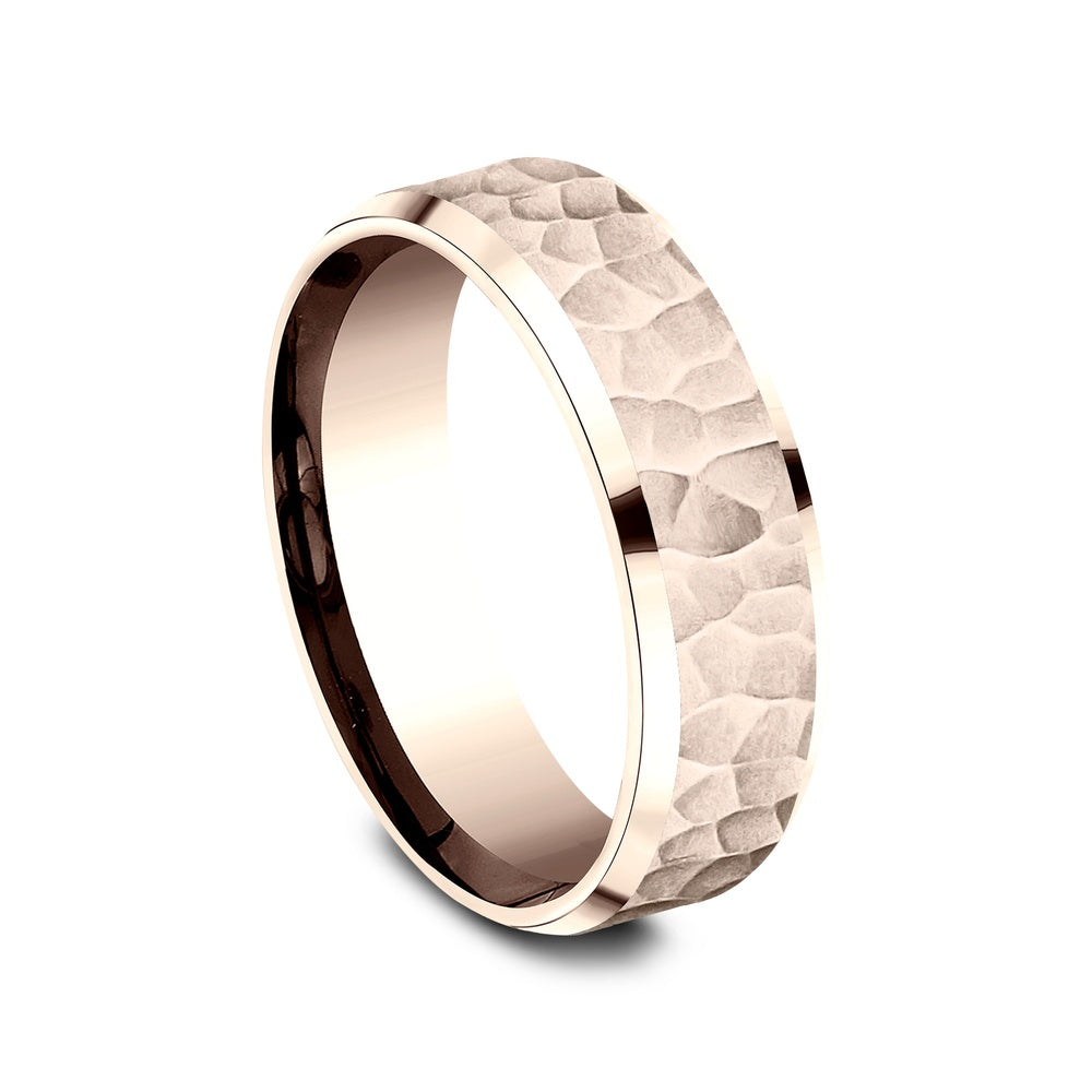 The Villa Men's Wedding Band in 14K Rose Gold - 7mm by Benchmark