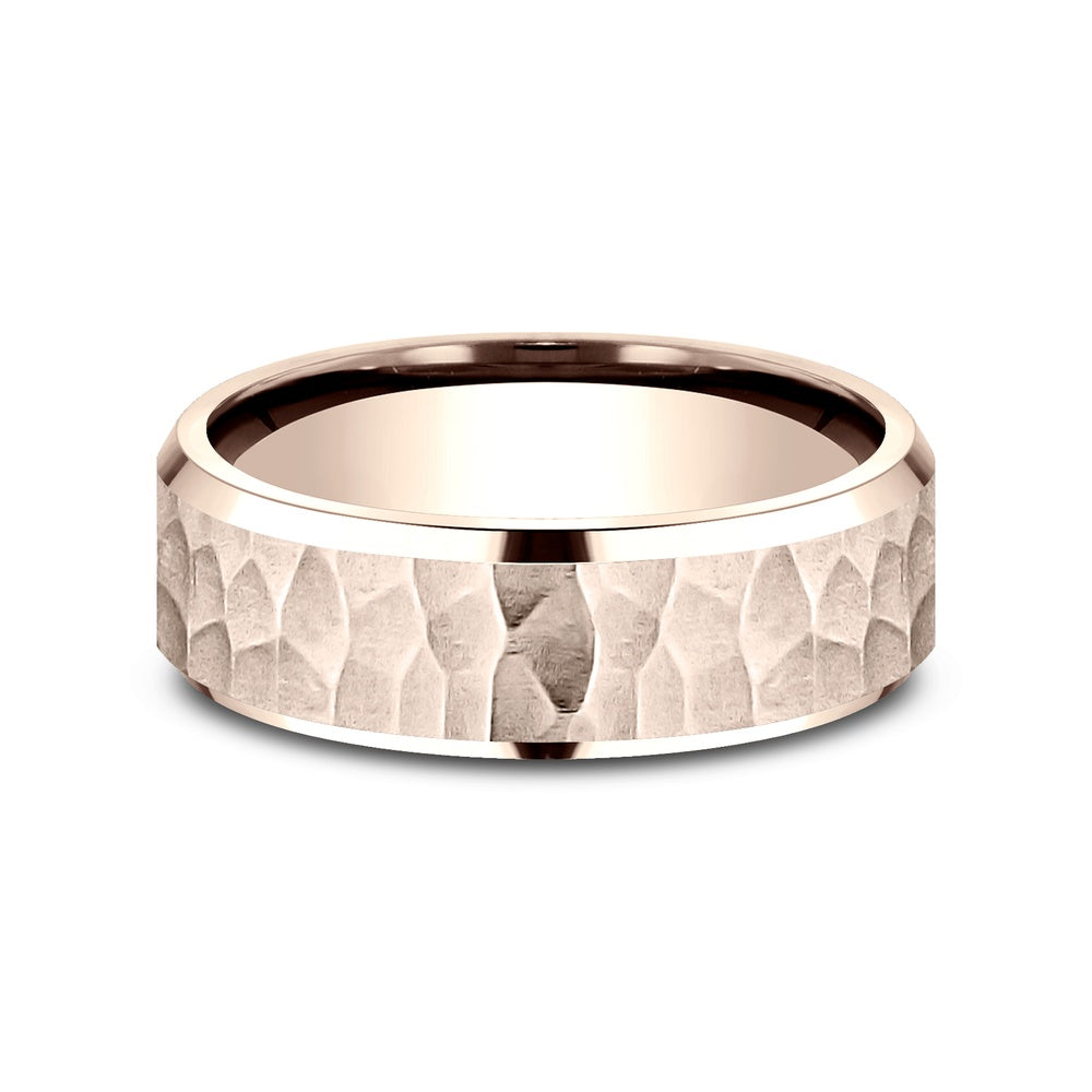 The Villa Men's Wedding Band in 14K Rose Gold - 7mm by Benchmark