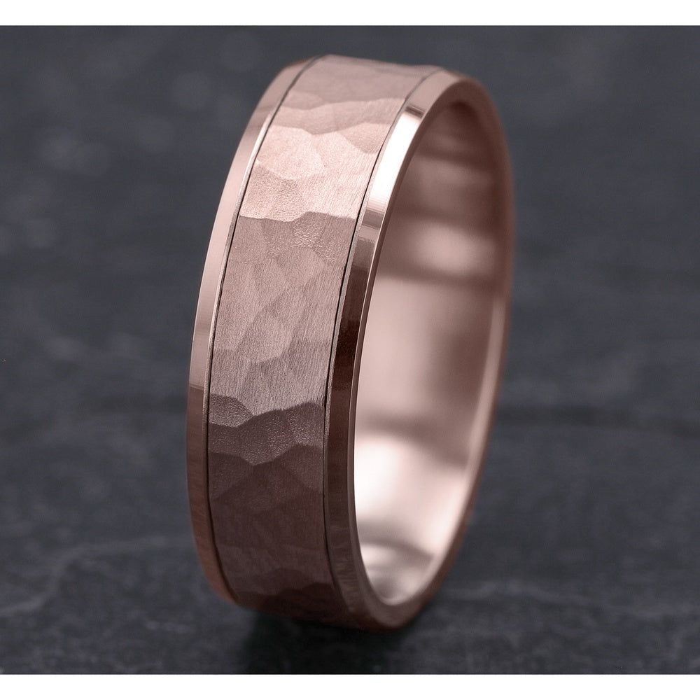 The Villa Men's Wedding Band in 14K Rose Gold - 7mm by Benchmark
