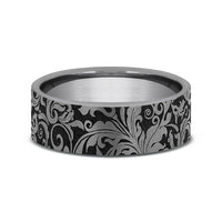The Vine Men's Wedding Band in Grey Tantalum - 7mm Width by Tantalum