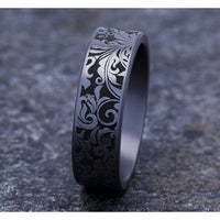 The Vine Men's Wedding Band in Grey Tantalum - 7mm Width by Tantalum