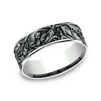 The Vineyard Men's Wedding Band in 14K White Gold - 7.5mm Width by Benchmark