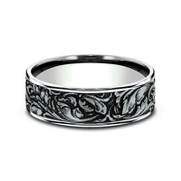 The Vineyard Men's Wedding Band in 14K White Gold - 7.5mm Width by Benchmark