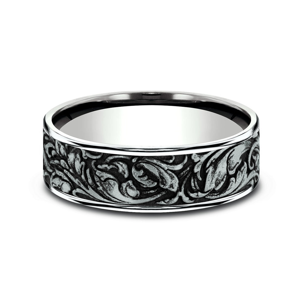 The Vineyard Men's Wedding Band in 14K White Gold - 7.5mm Width by Benchmark